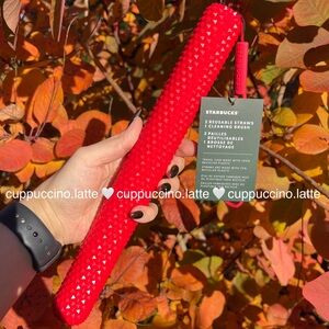 ❤️NWT❤️Starbucks 2024 Holiday Red Studded Bling Case & Reusable Straw Kit
